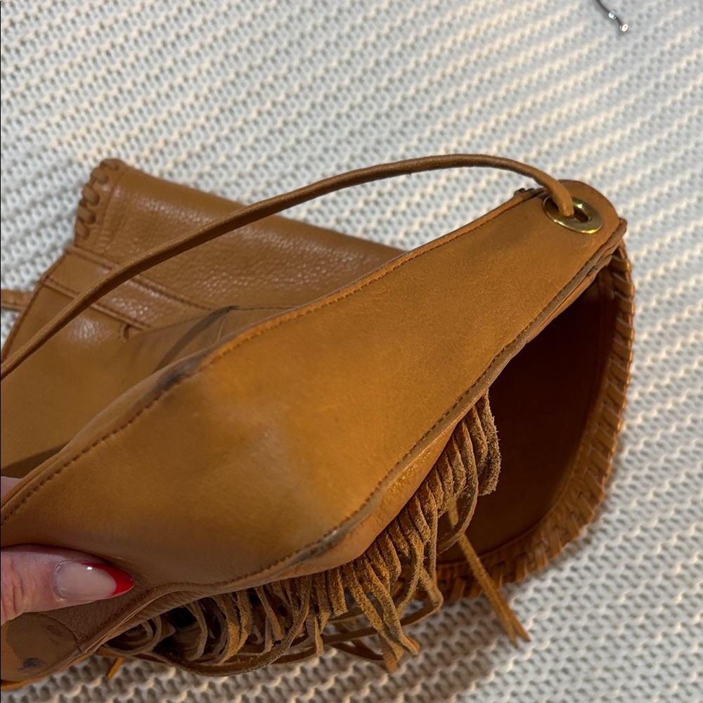 HOBO Brown Leather Fringe Crossbody Bag - Picture 10 of 13